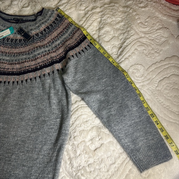 Lety & Me Gray argyle Patterned Women's knit Sweater XL - Picture 4 of 10